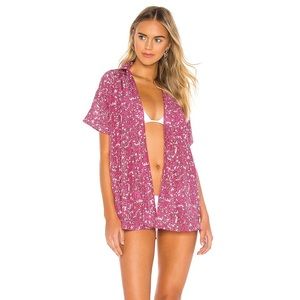 ACACIA Mombasa top in pink batik